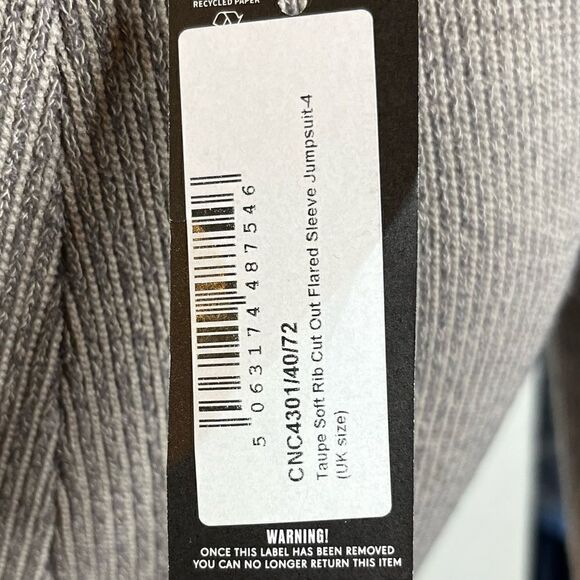 Pretty Little Thing Cut Out Long Sleeve Knit Jumpsuit Grey Size 0 - Picture 4 of 5